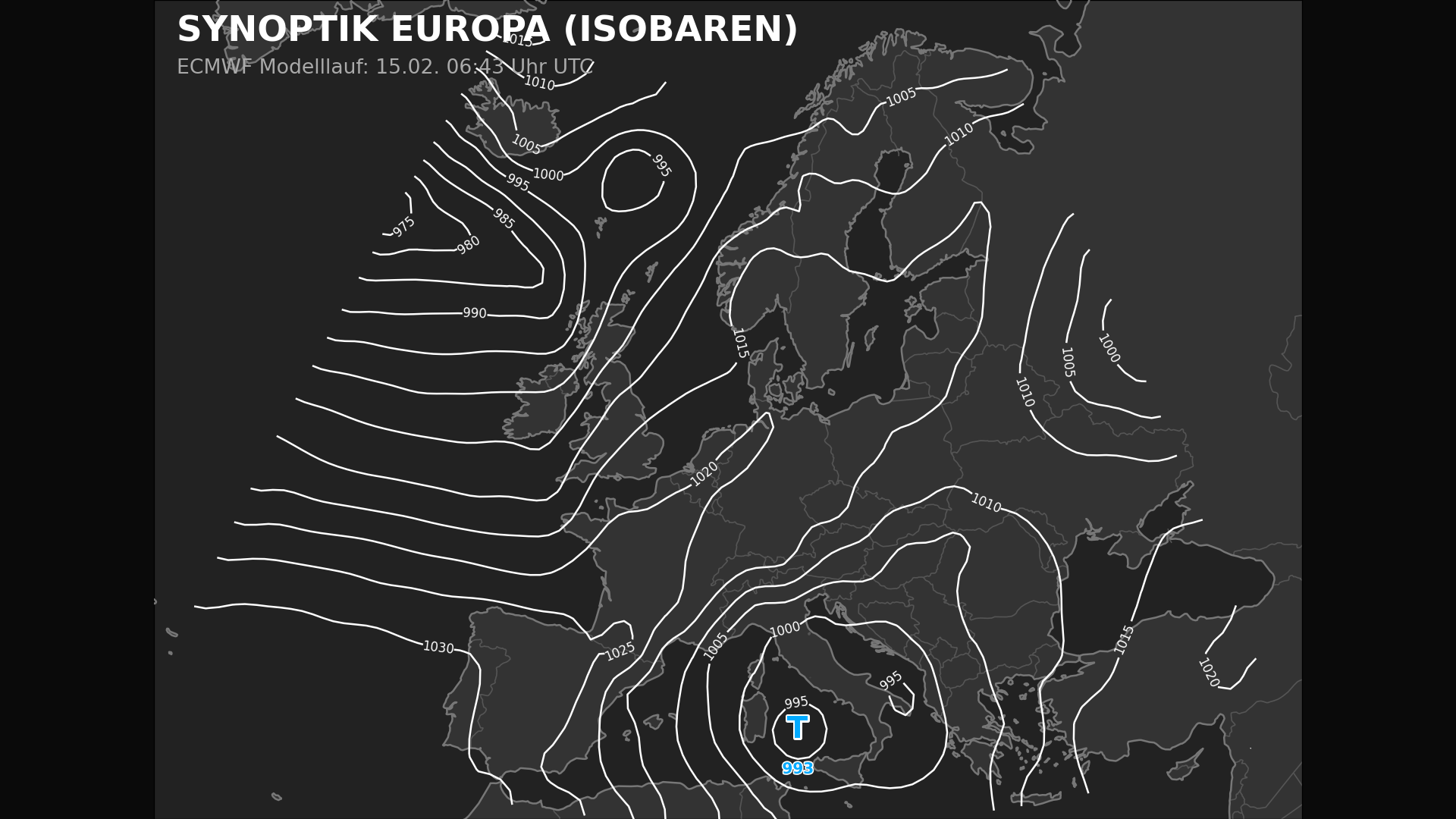 Europa-Isobarenkarte (Großwetterlage)