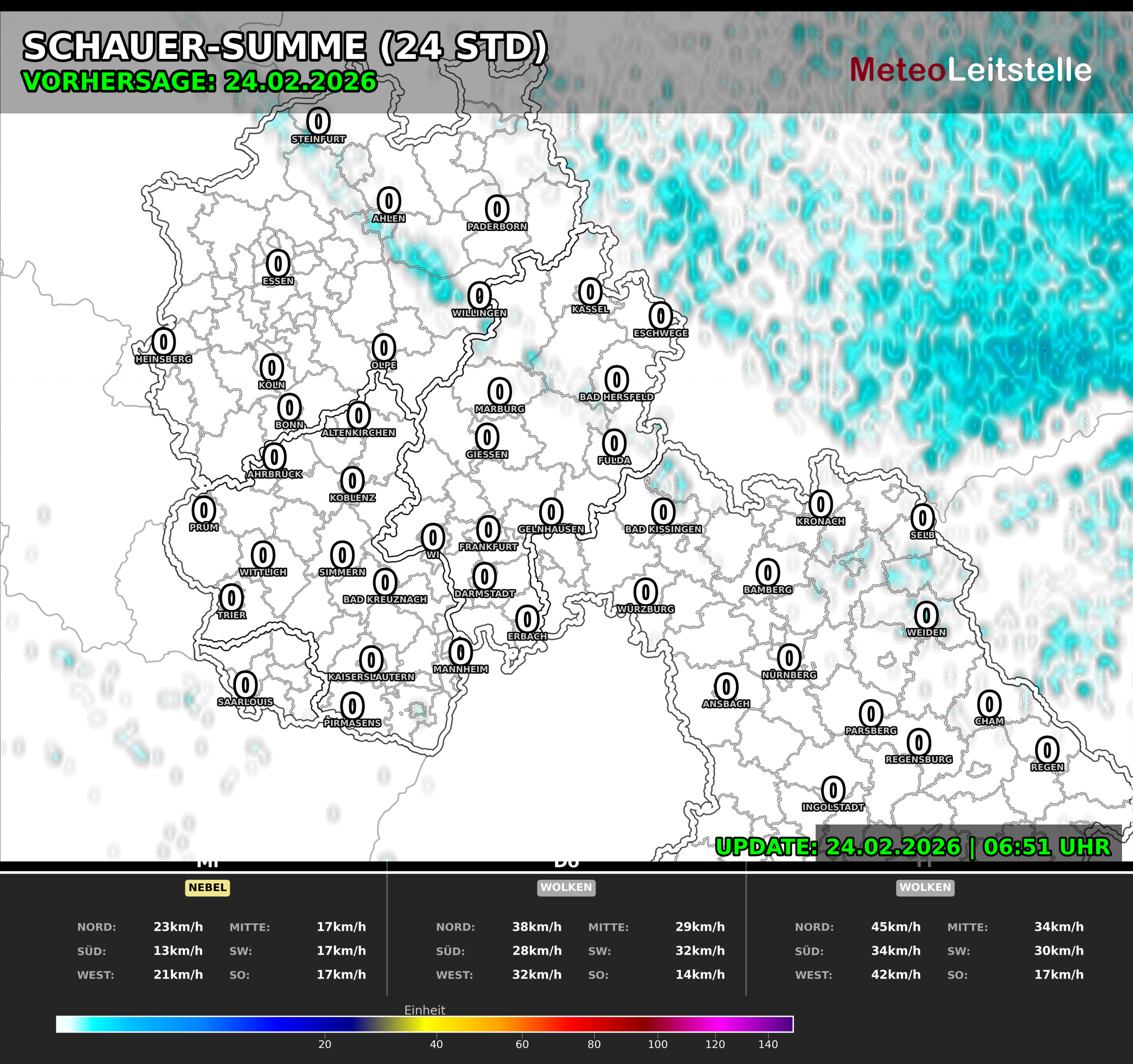 Schauer / Gewitter (24h)