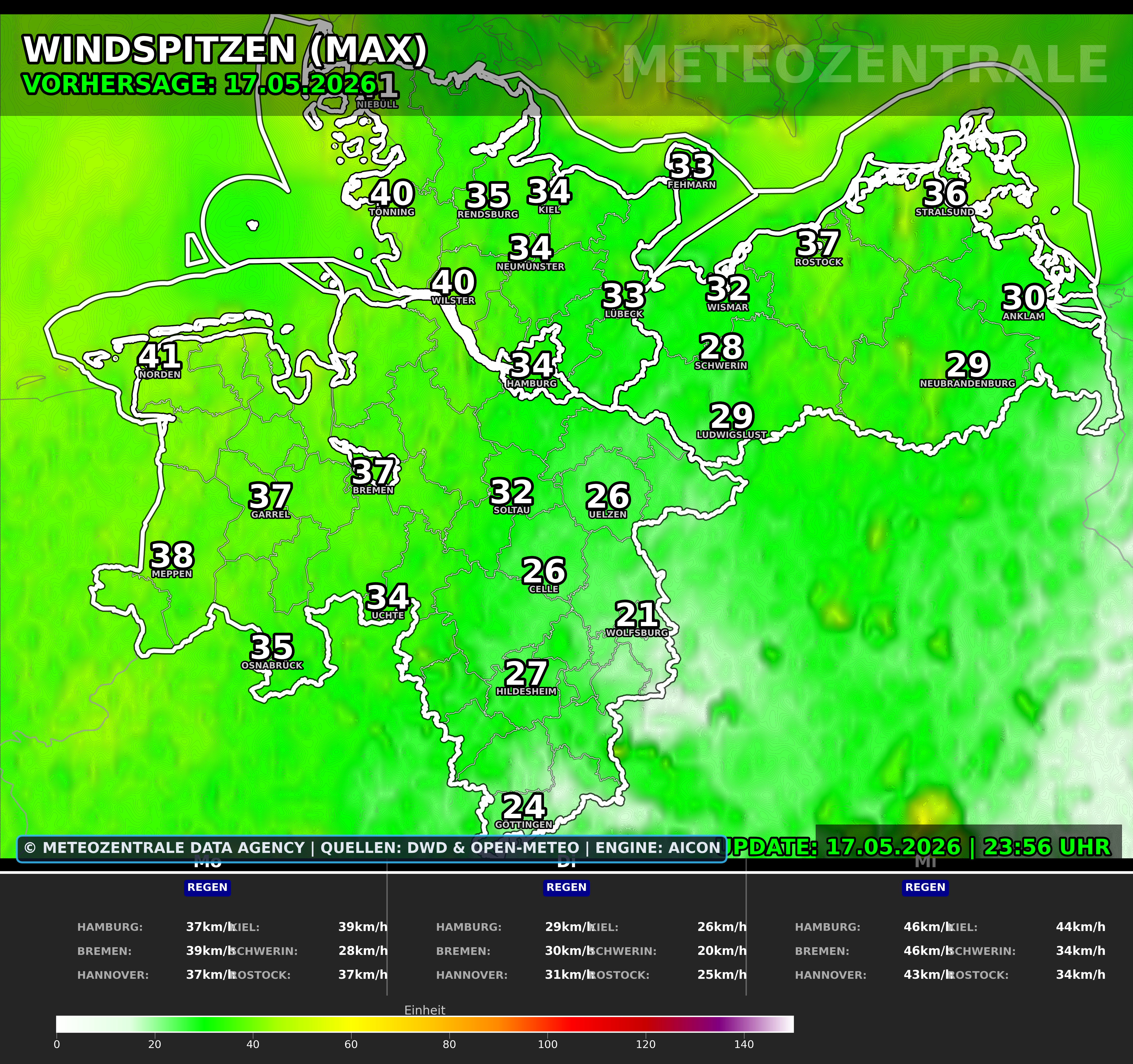 Wetterkarte Norddeutschland Wind
