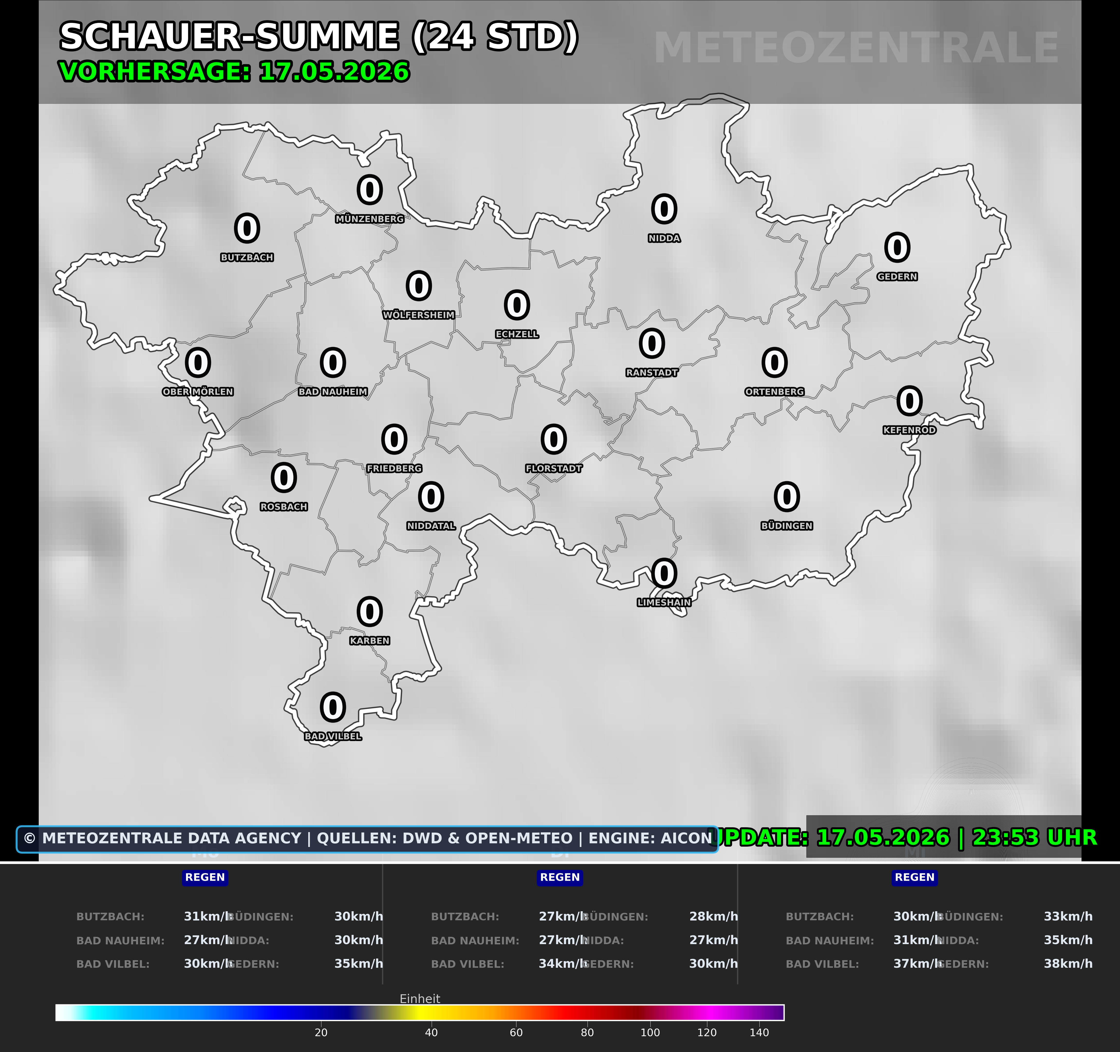 Wetterkarte Wetteraukreis